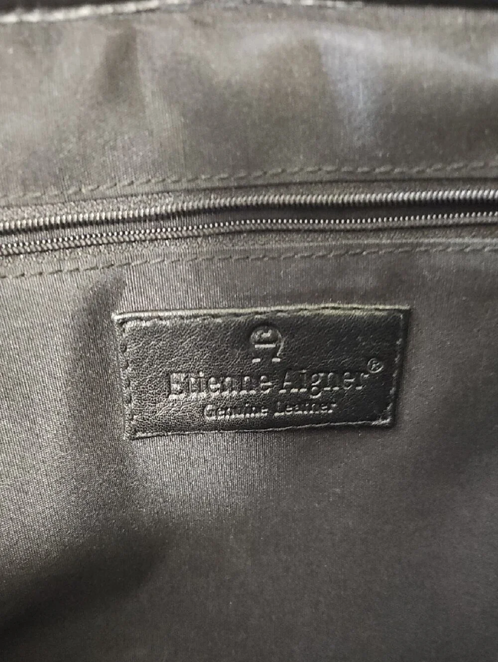 Vintage Etienne Aigner Black Leather Satchel Handbag 10x12
